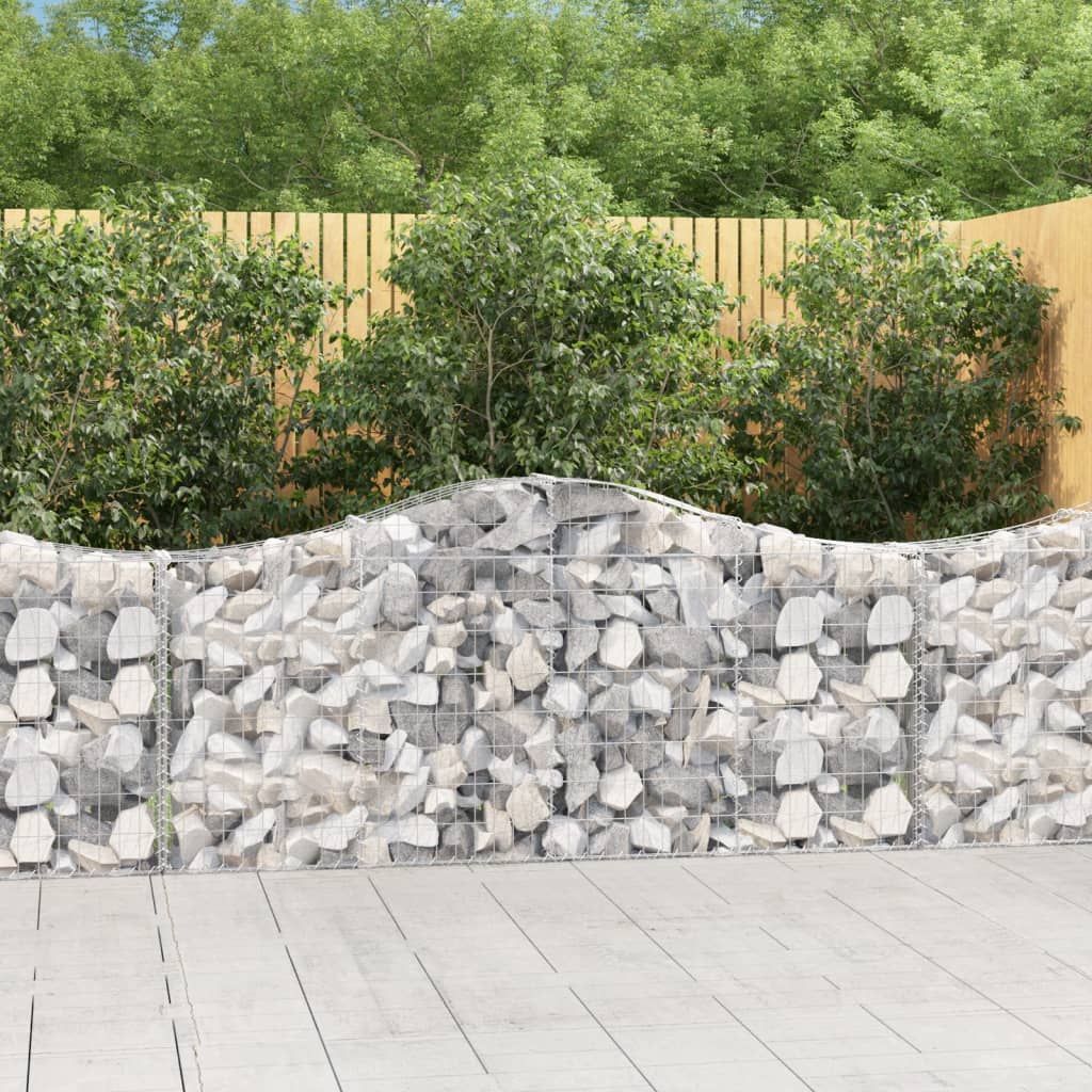 Cesto Gabbione ad Arco 200x30x80/100 cm Ferro Zincato vidaXL