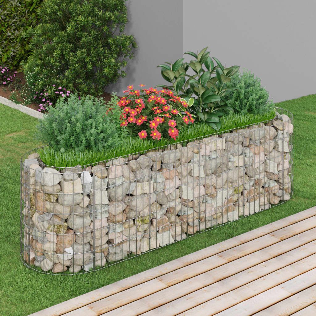 Gabbione con Letto Rialzato in Acciaio Zincato 190x50x50 cm vidaXL