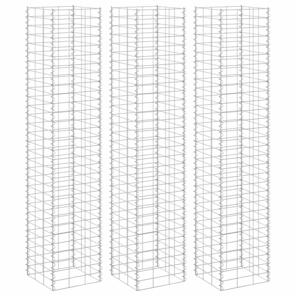 Fioriere Rialzate a Gabbione 3 pz 30x30x150 cm in Ferro vidaXL