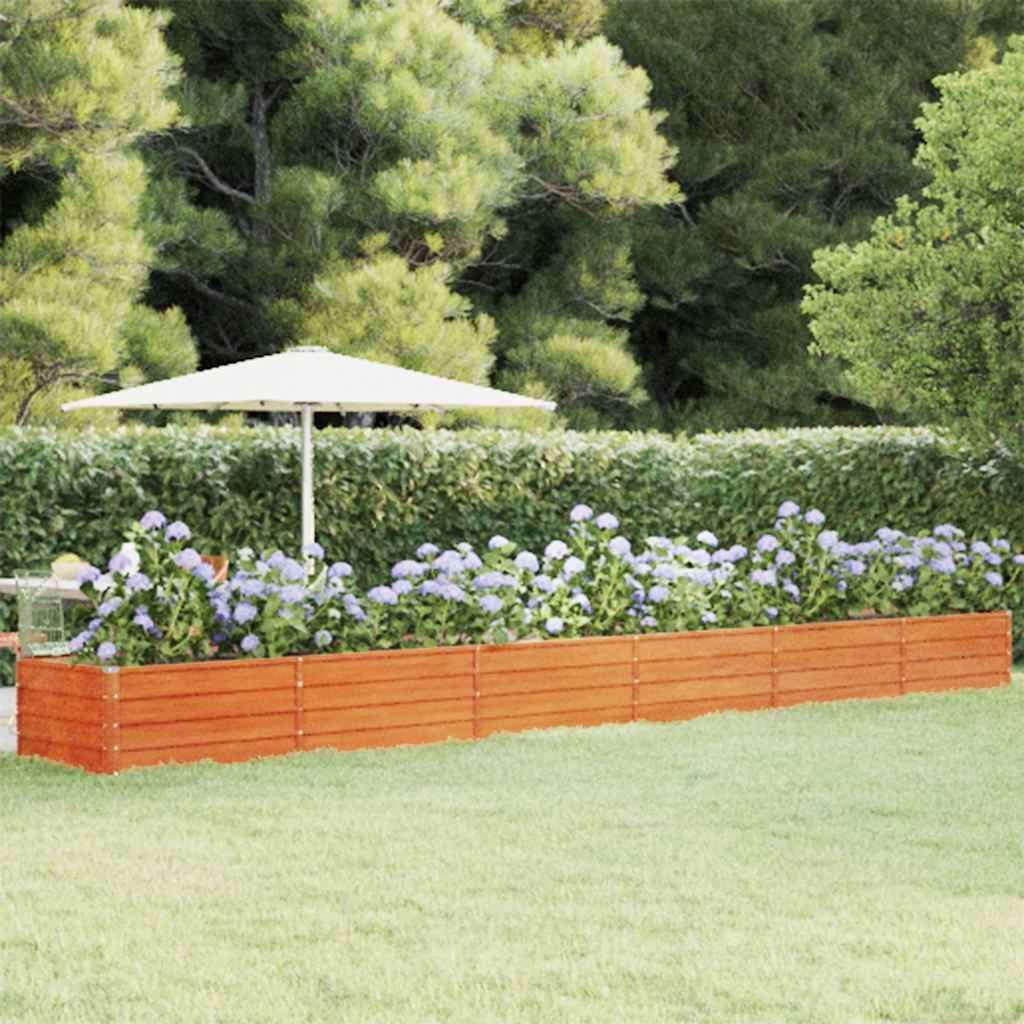 Letto Rialzato da Giardino Ruggine 600x80x45 cm Acciaio Corten vidaXL