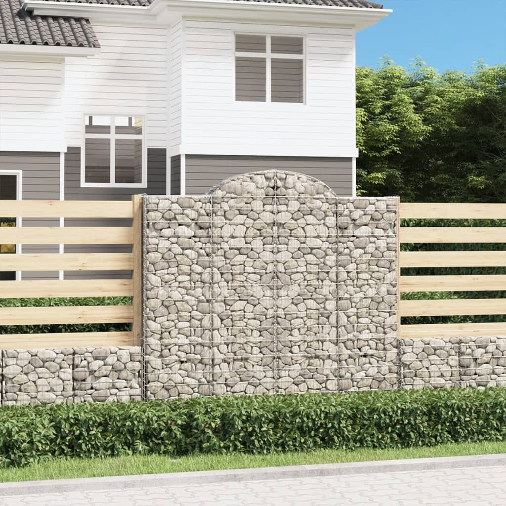 Cesto Gabbione ad Arco 200x30x180/200 cm Ferro Zincato vidaXL
