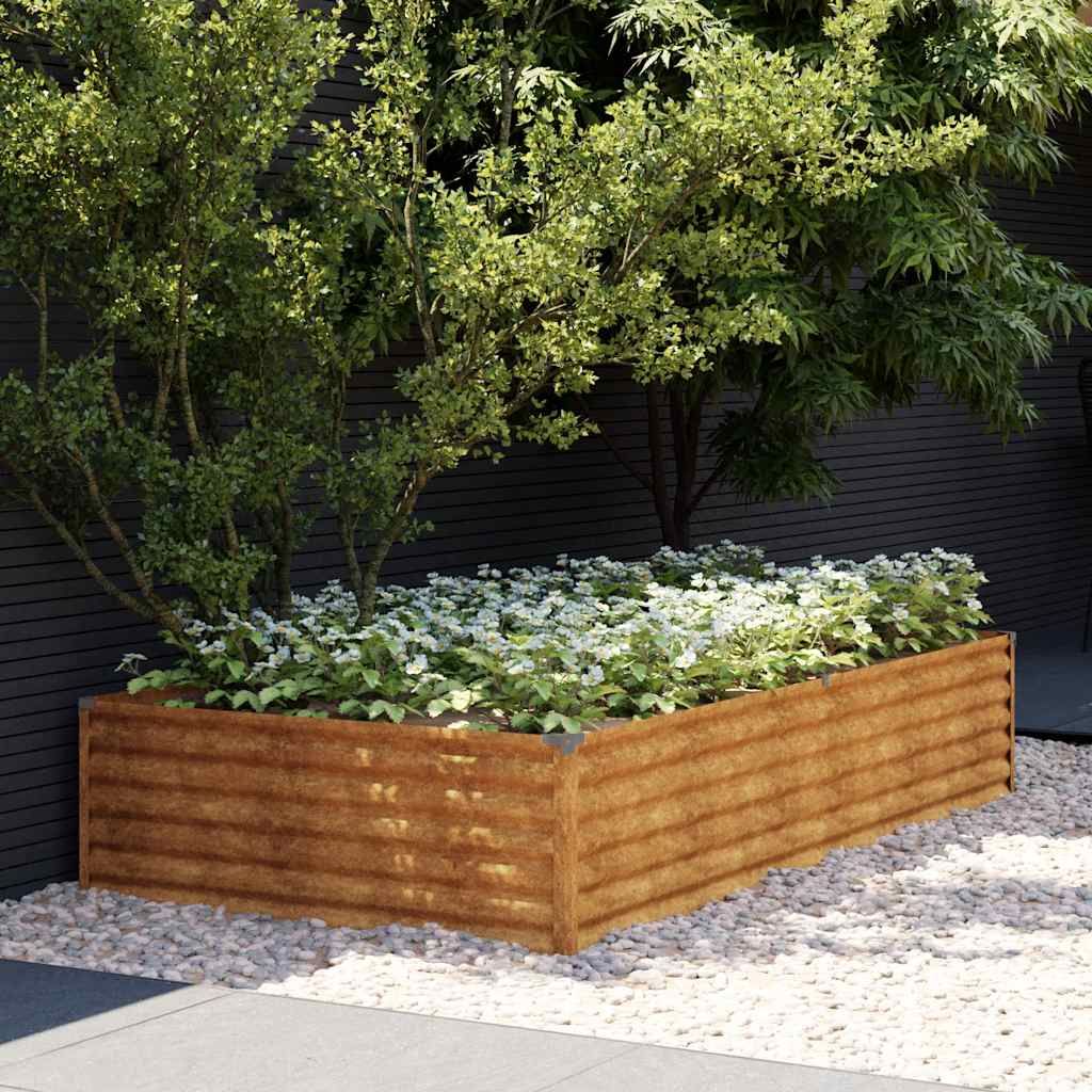 Fioriera Rialzata da Giardino 195x100x36 cm in Acciaio Corten vidaXL