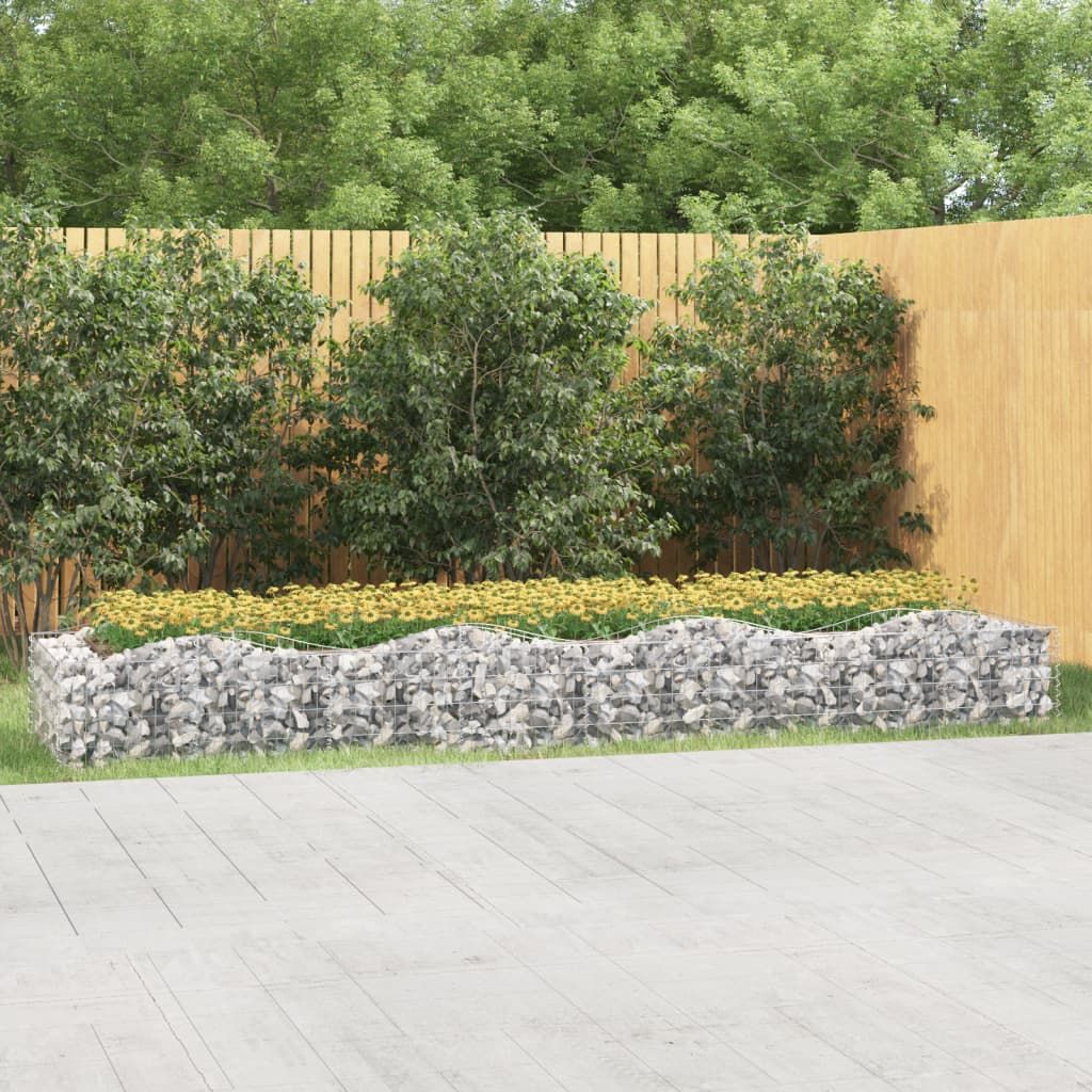 Gabbione ad Arco con Letto Rialzato 400x100x50 cm Ferro Zincato vidaXL