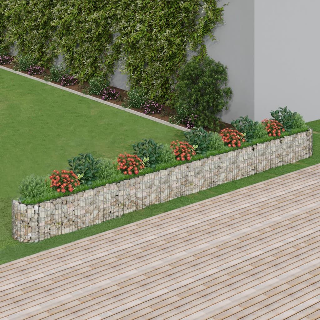 Gabbione con Letto Rialzato in Acciaio Zincato 610x50x50 cm vidaXL