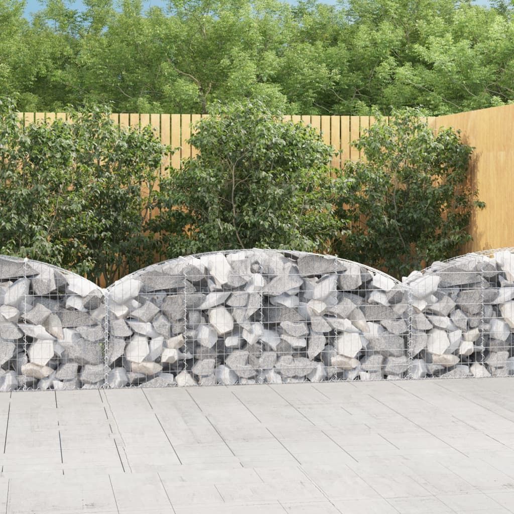 Cesto Gabbione ad Arco 200x30x60/80 cm Ferro Zincato vidaXL