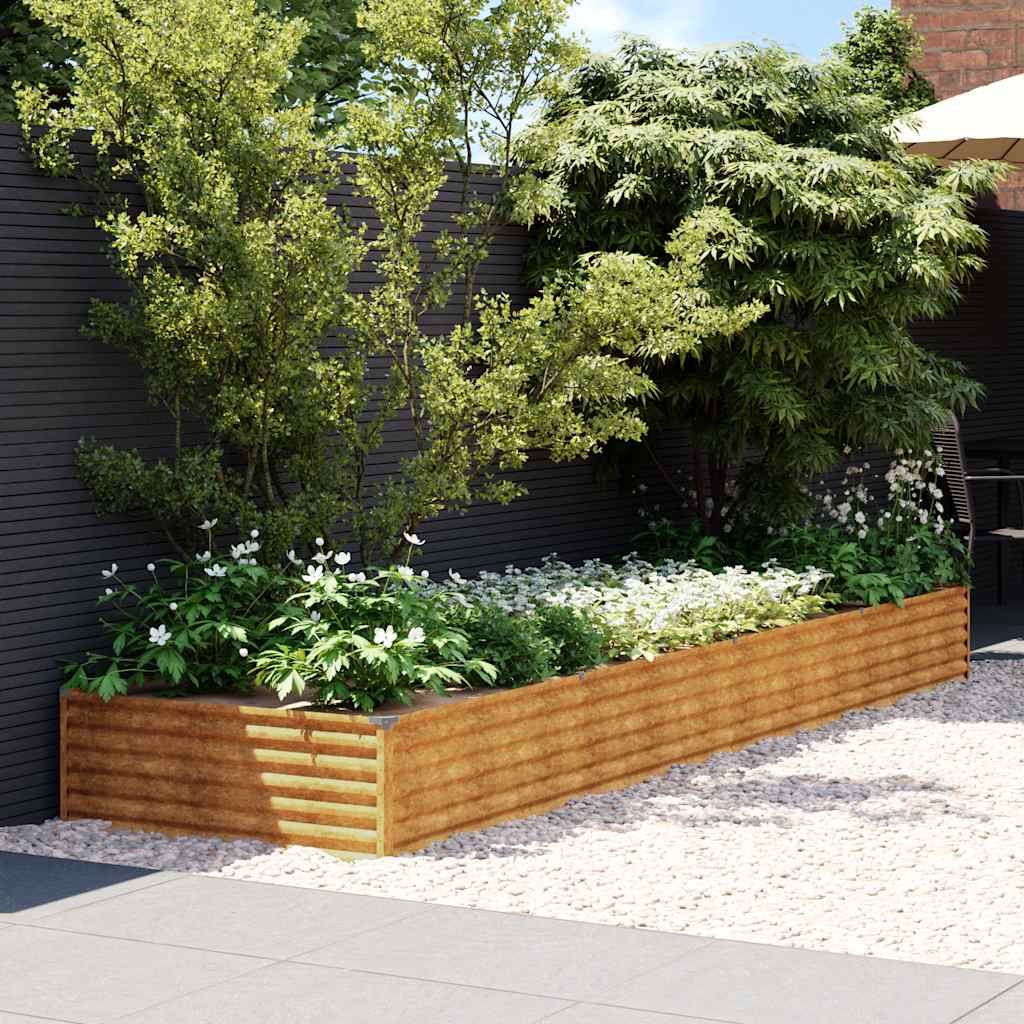Fioriera Rialzata da Giardino 387x100x36 cm in Acciaio Corten vidaXL