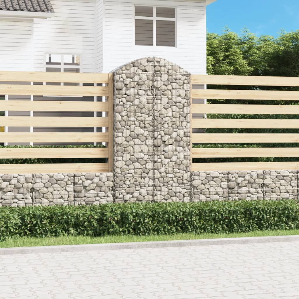 Cesto Gabbione ad Arco 100x50x200/220 cm Ferro Zincato vidaXL