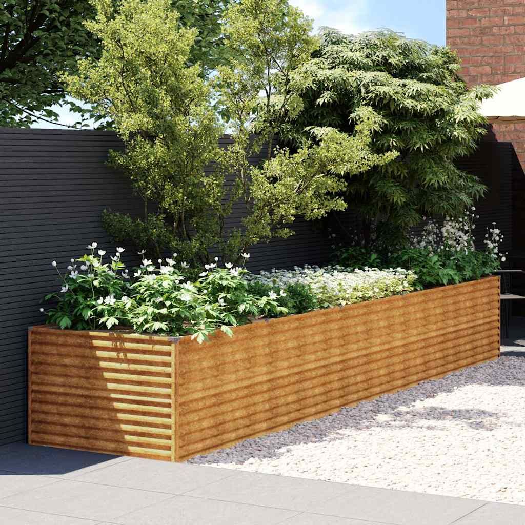 Fioriera Rialzata da Giardino 479x100x69 cm in Acciaio Corten vidaXL