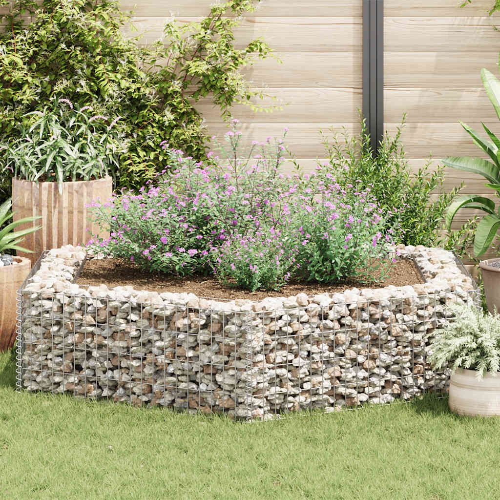 Gabbione Letto Rialzato da Giardino Esagonale 200x173x40 cm vidaXL