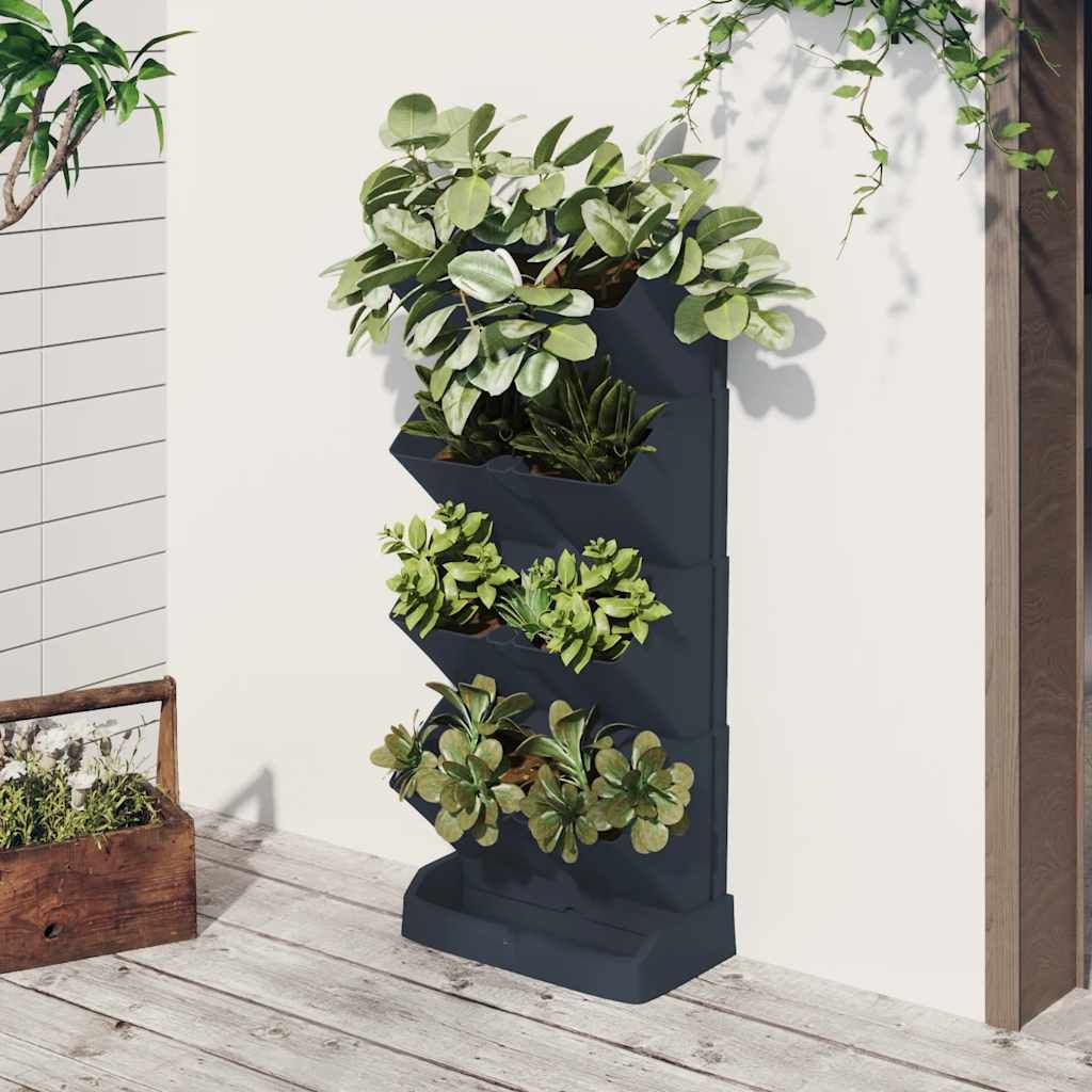 Set per Piante Giardino Verticale 4 pz Antracite Polipropilene vidaXL