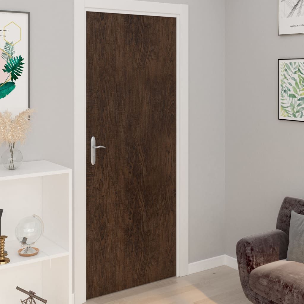 Pellicole Autoadesive per Porte 4 pz Rovere Scuro 210x90 cm PVC vidaXL