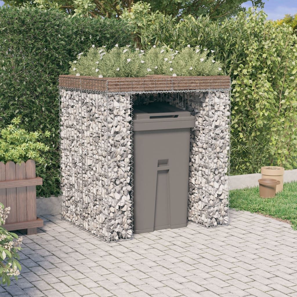 Parete Gabbioni Bidone Spazzatura 110x91x120 cm Ferro Zincato vidaXL