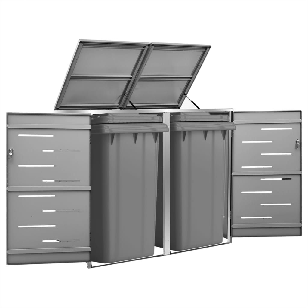 Copribidone per Spazzatura Singolo 69x77,5x112,5cm Acciaio Inox vidaXL