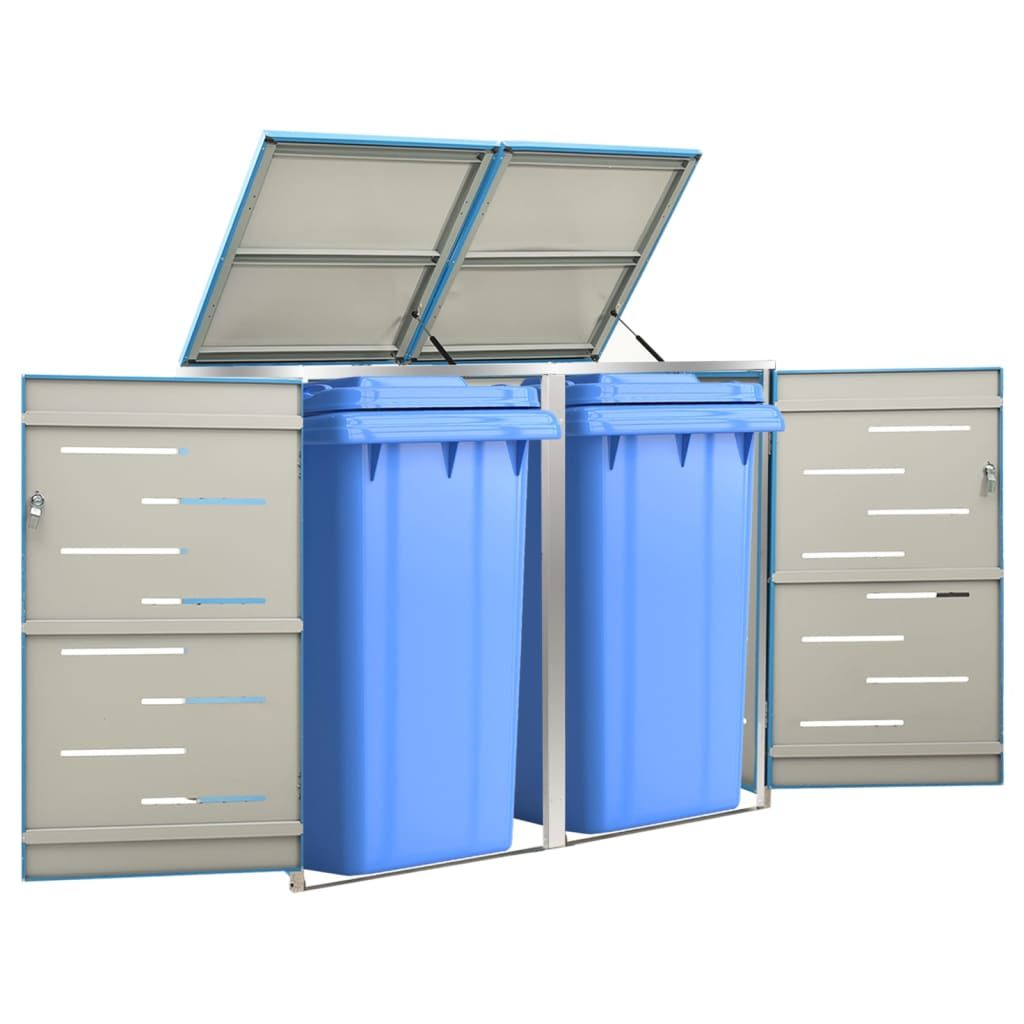 Copribidone per Spazzatura Singolo 69x77,5x112,5cm Acciaio Inox vidaXL