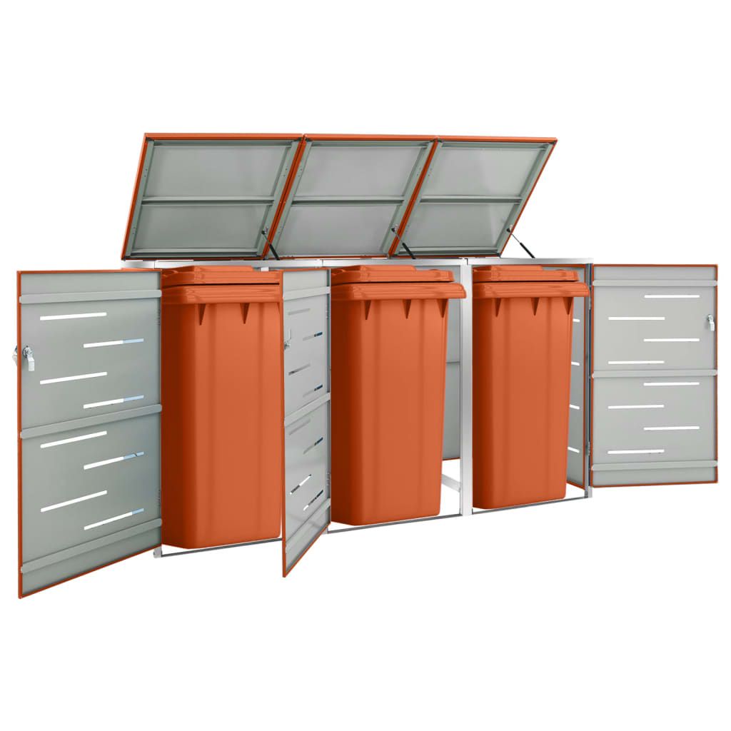 Copribidone per Spazzatura Singolo 69x77,5x112,5cm Acciaio Inox vidaXL