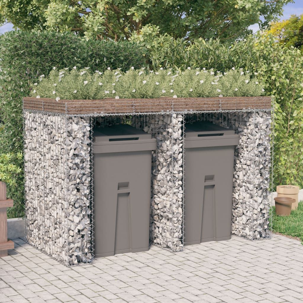 Parete Gabbioni Bidone Spazzatura 192x91x120 cm Ferro Zincato vidaXL