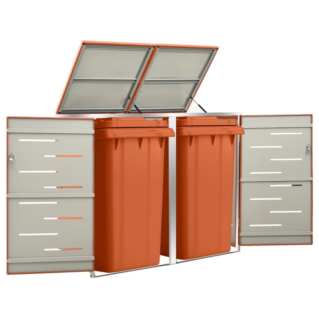 Copribidone per Spazzatura Singolo 69x77,5x112,5cm Acciaio Inox vidaXL
