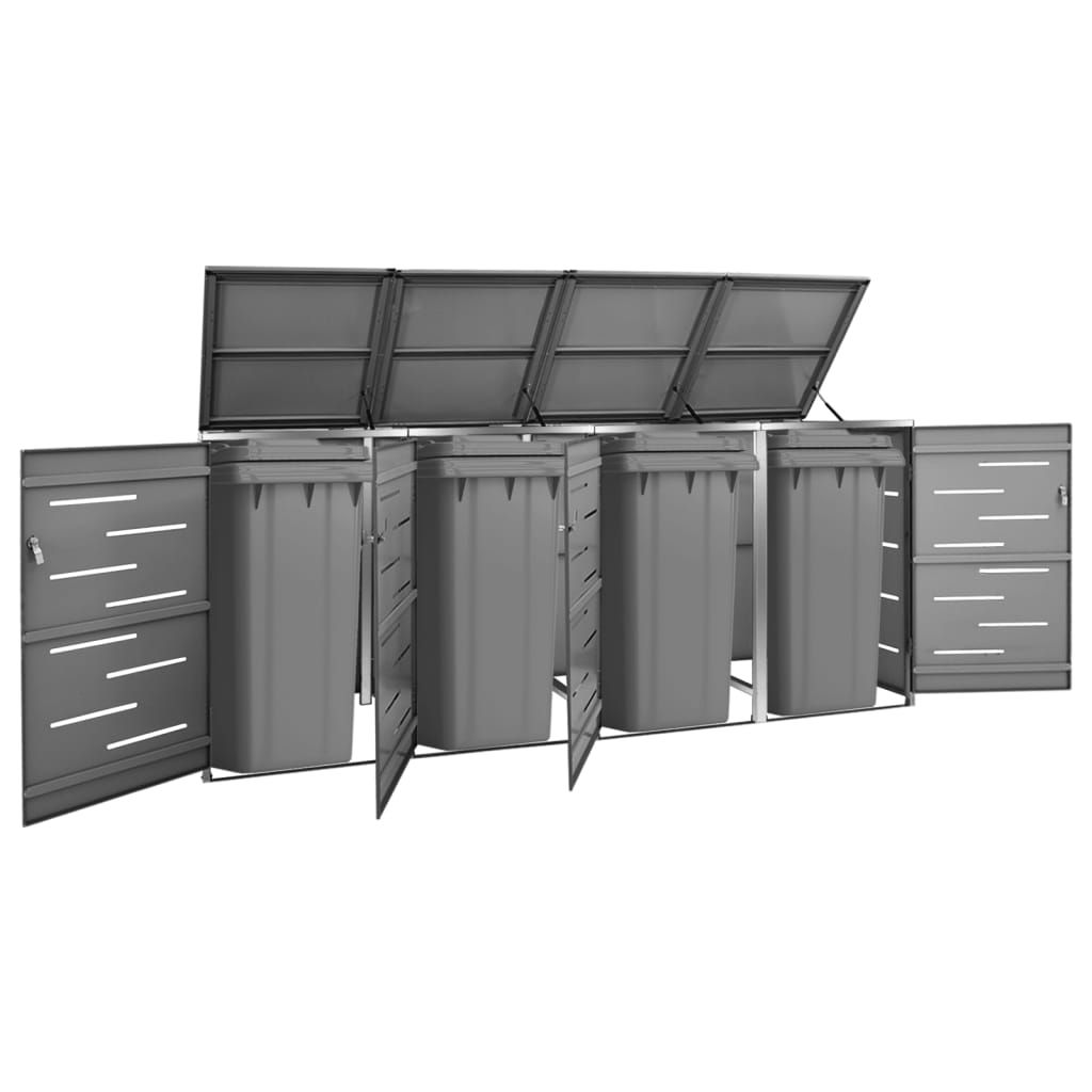 Copribidone per Spazzatura Singolo 69x77,5x112,5cm Acciaio Inox vidaXL