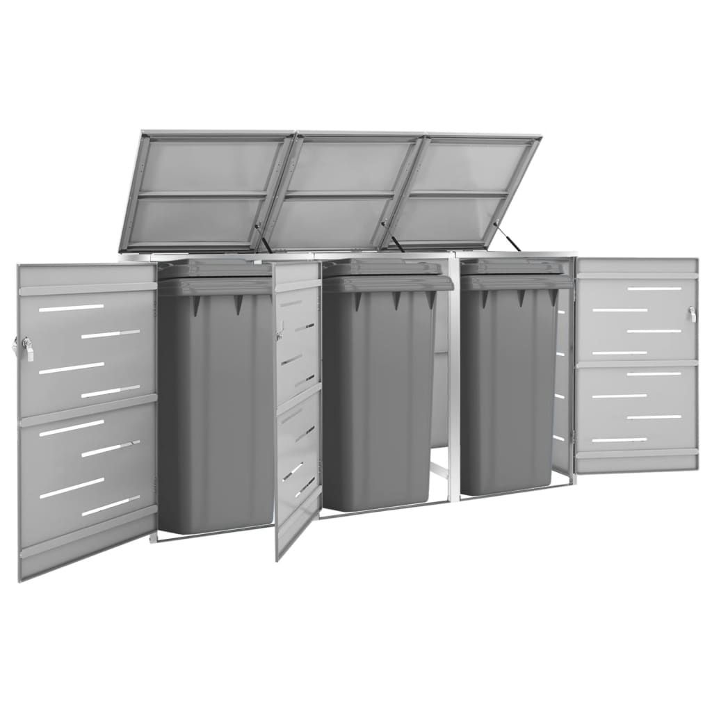 Copribidone per Spazzatura Singolo 69x77,5x112,5cm Acciaio Inox vidaXL