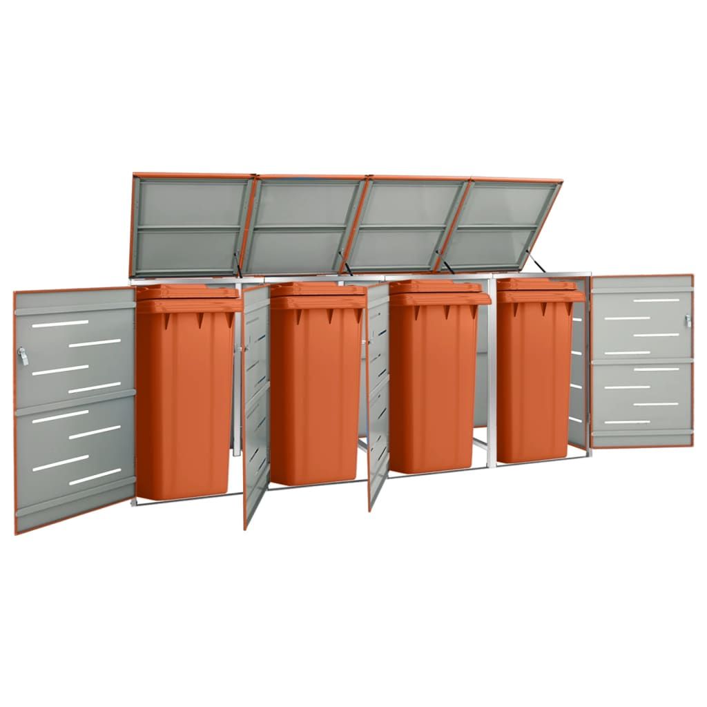 Copribidone per Spazzatura Singolo 69x77,5x112,5cm Acciaio Inox vidaXL