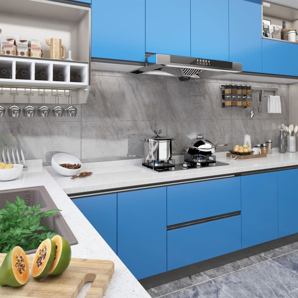 Pellicole Autoadesive per Mobili 2 pz Azzurre 500x90 cm PVC vidaXL