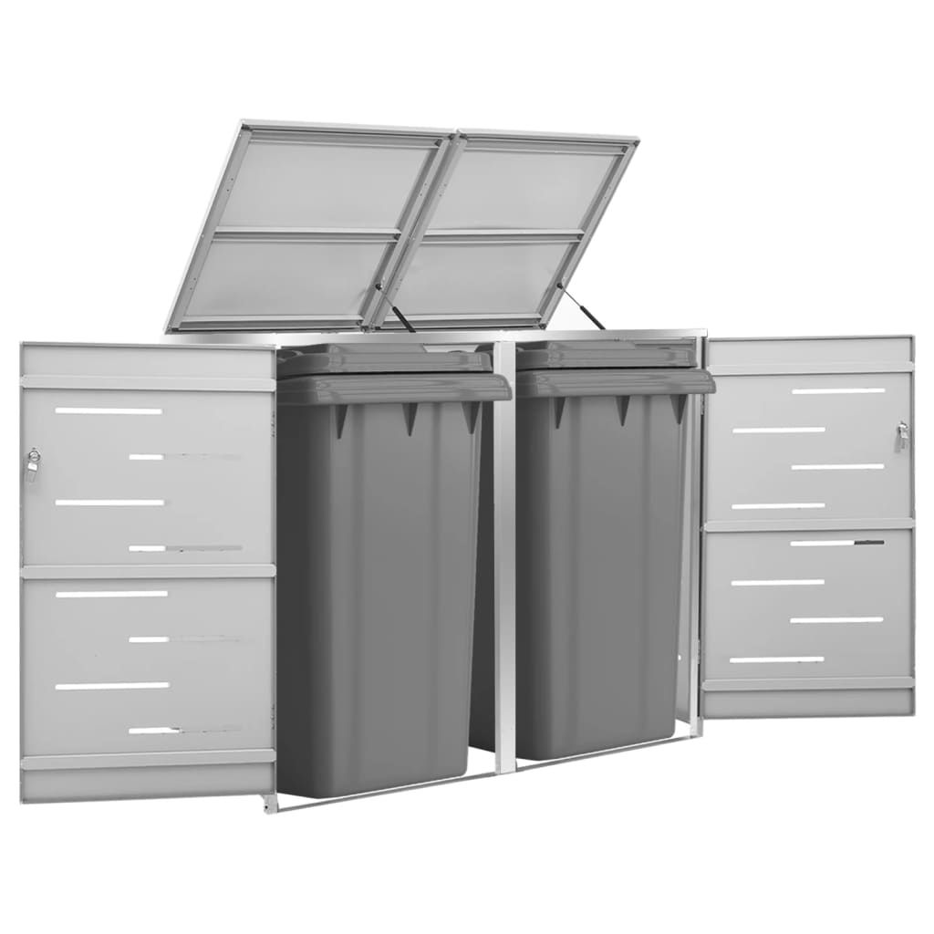 Copribidone per Spazzatura Singolo 69x77,5x112,5cm Acciaio Inox vidaXL
