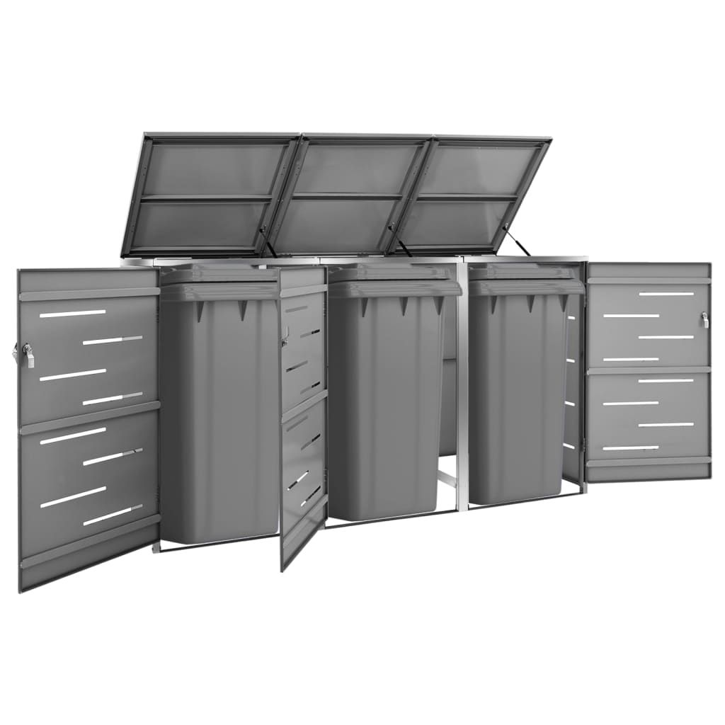 Copribidone per Spazzatura Singolo 69x77,5x112,5cm Acciaio Inox vidaXL