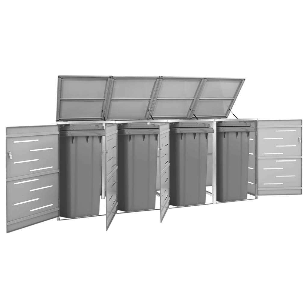 Copribidone per Spazzatura Singolo 69x77,5x112,5cm Acciaio Inox vidaXL