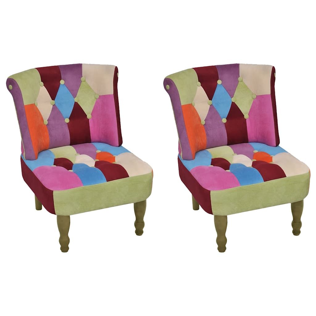Poltrone Francesi 2 pz Design Patchwork in Tessuto vidaXL