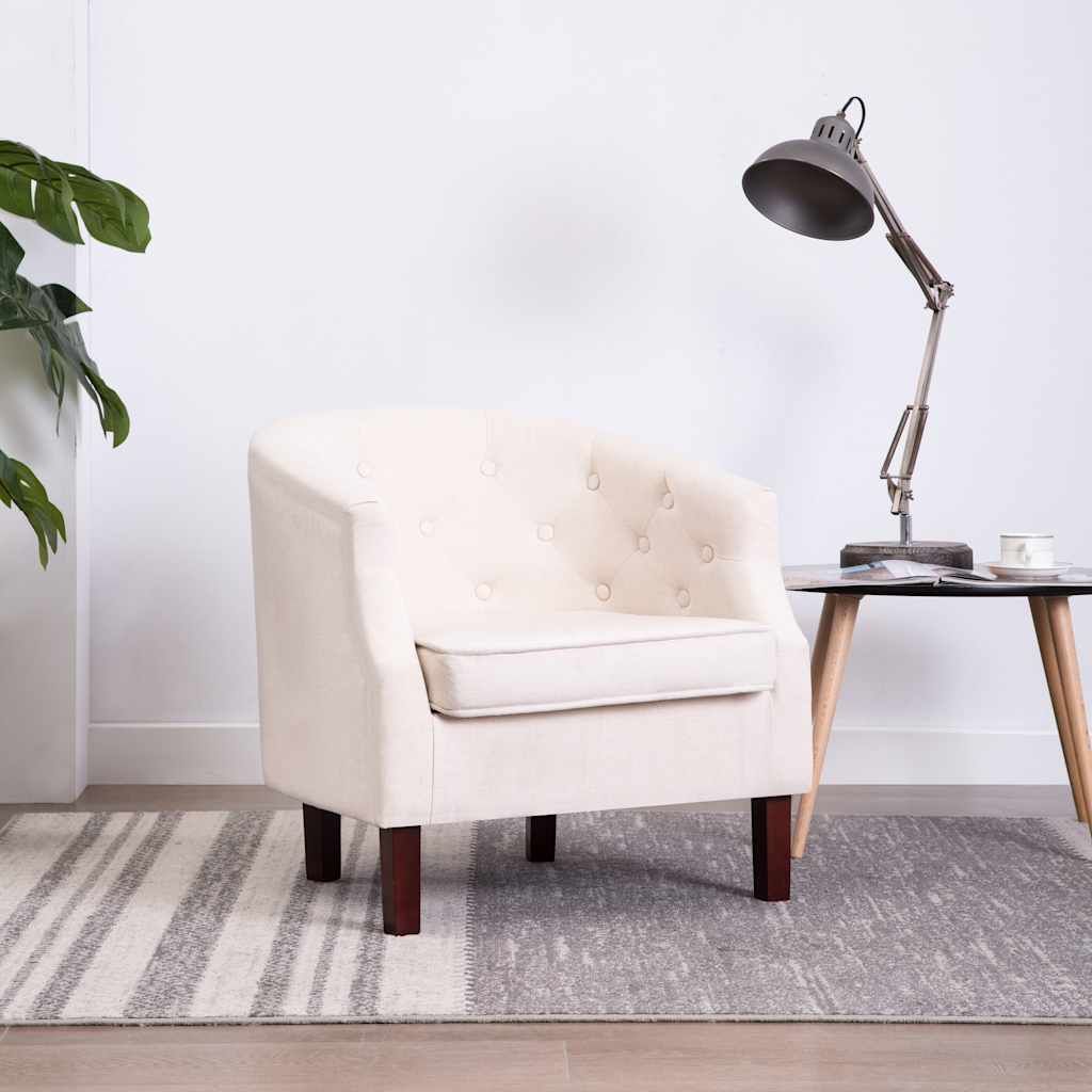 Poltrona Beige in Tessuto vidaXL