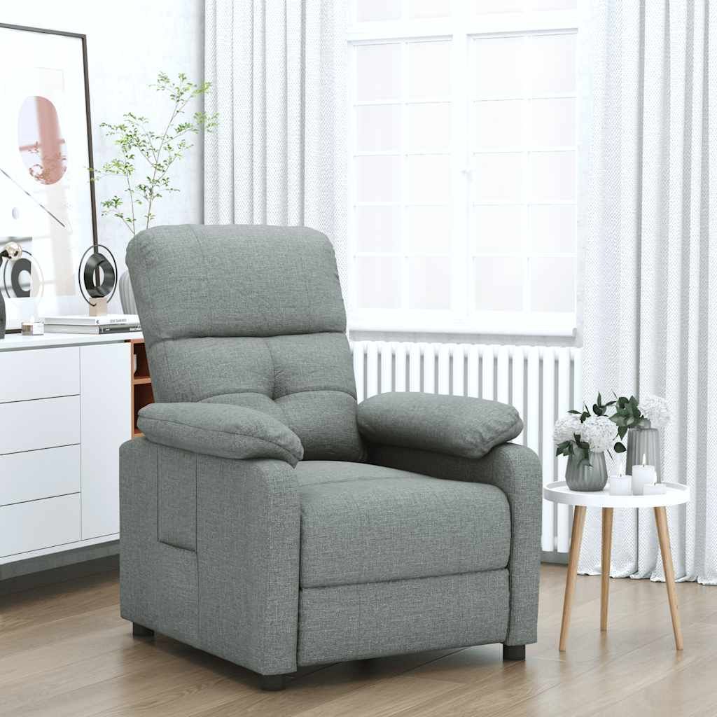 Poltrona Reclinabile in Tessuto Grigio Scuro vidaXL