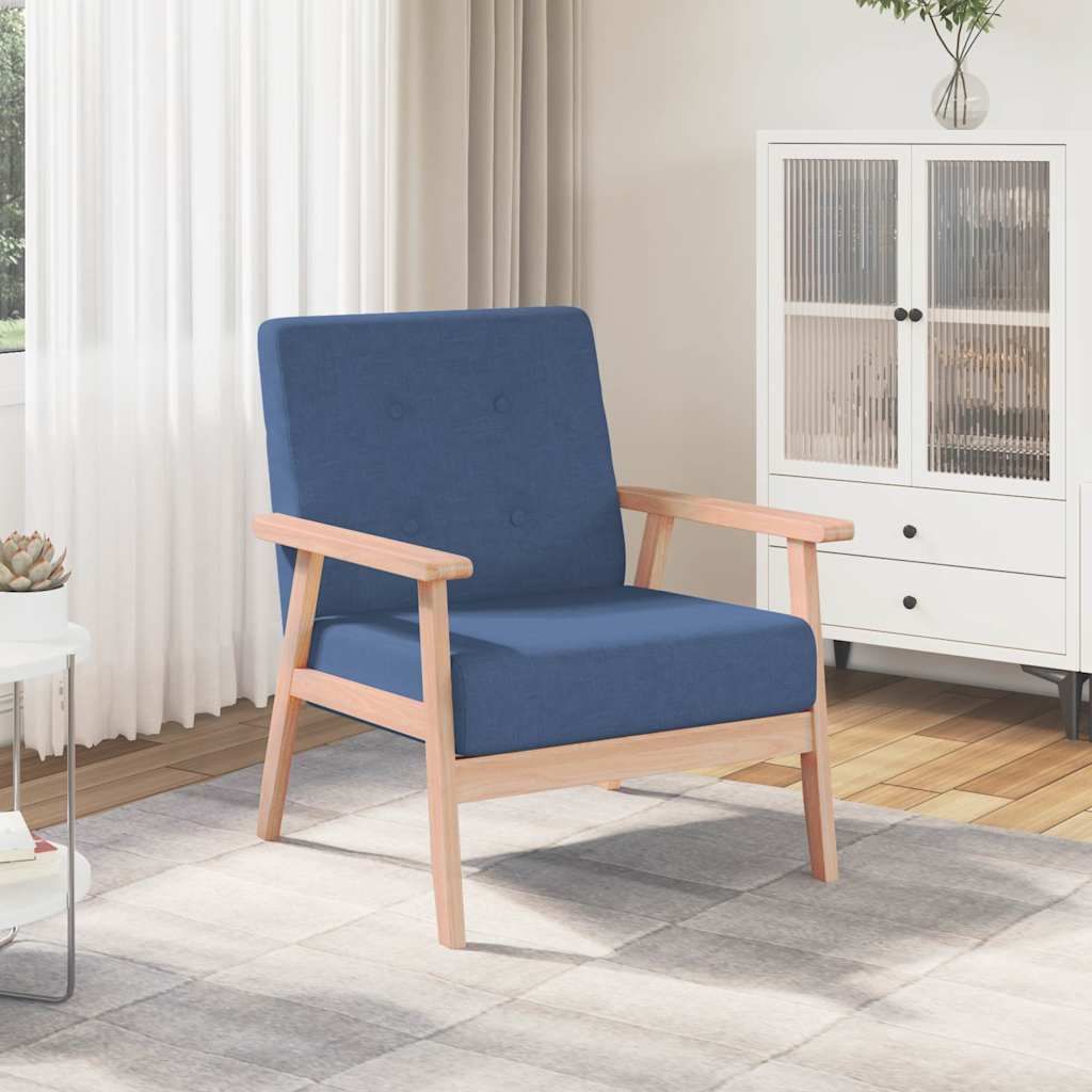 Poltrona Blu in Tessuto vidaXL
