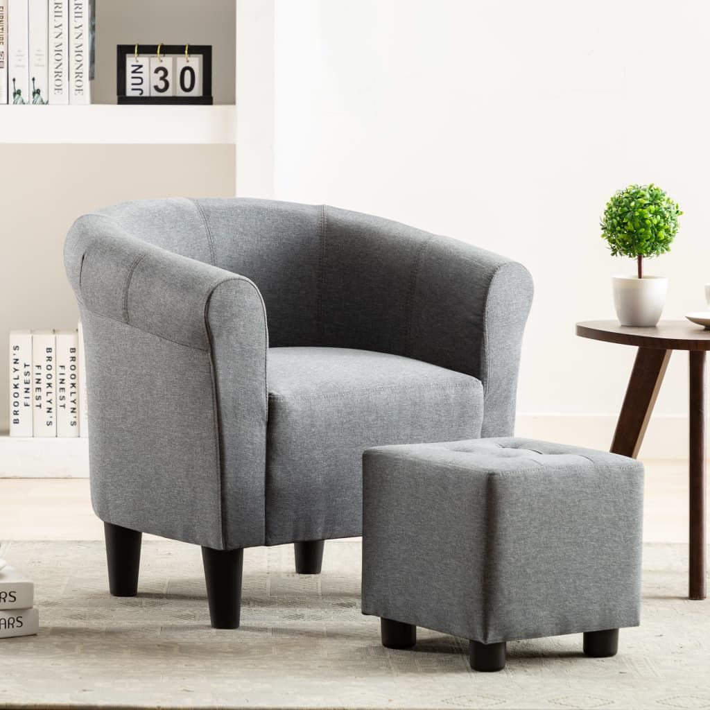 Poltrona Grigio Chiaro in Tessuto vidaXL