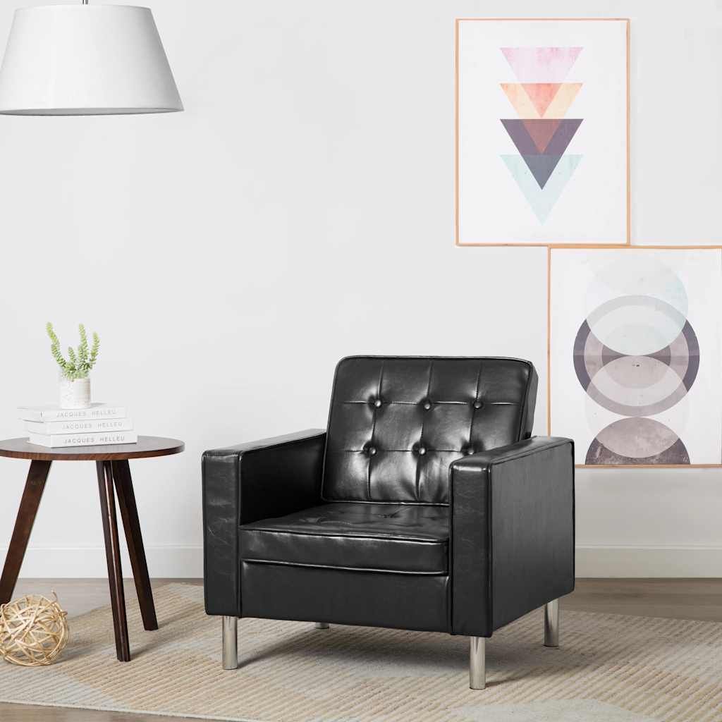 Poltrona Nera 75x70x75 cm Similpelle vidaXL