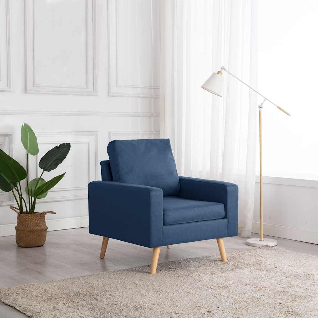 Poltrona Blu in Tessuto vidaXL