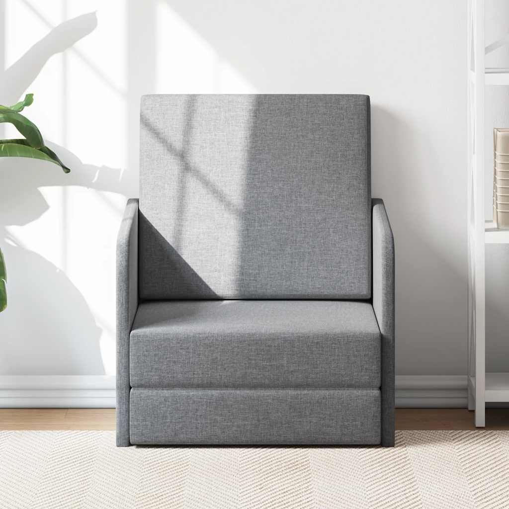 Poltrona Letto Convertibile Grigio Chiaro in Tessuto vidaXL