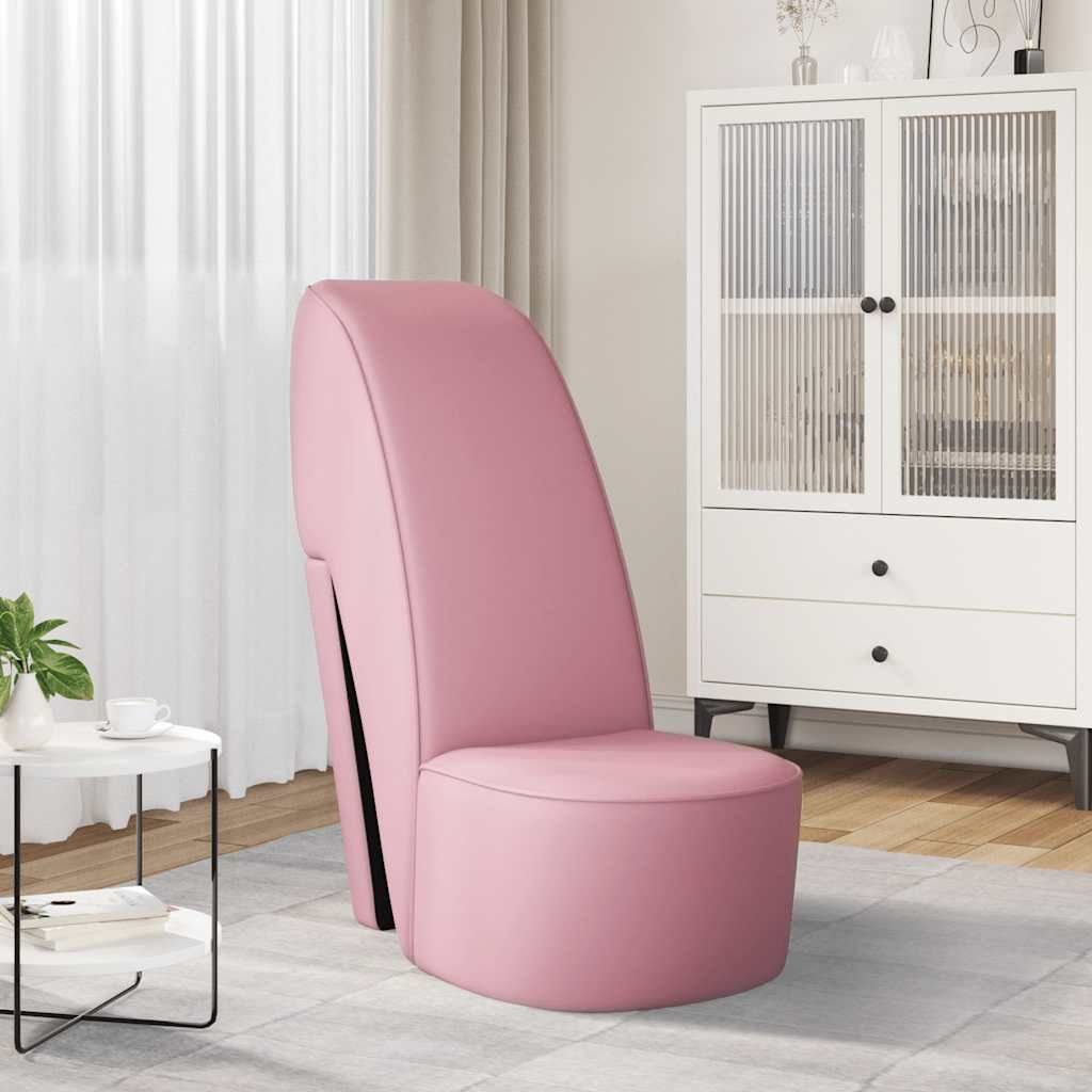 Poltrona a Forma di Scarpa con Tacco in Similpelle Rosa vidaXL