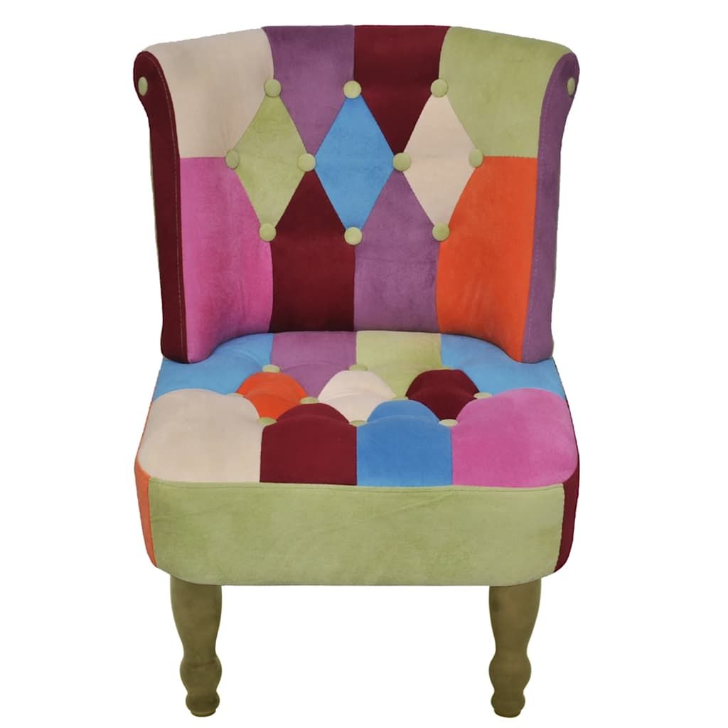 Poltrona Francese Design Patchwork in Tessuto vidaXL