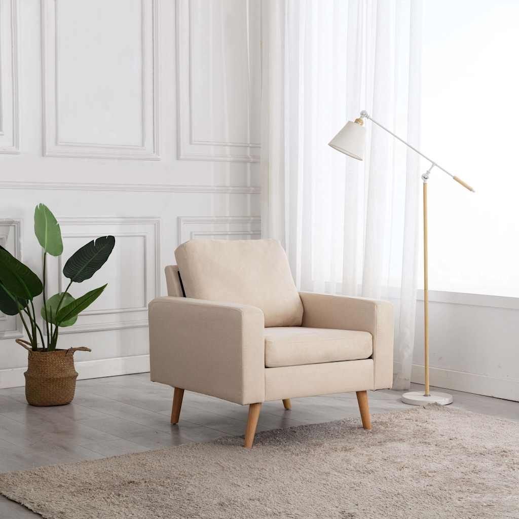Poltrona Crema in Tessuto vidaXL