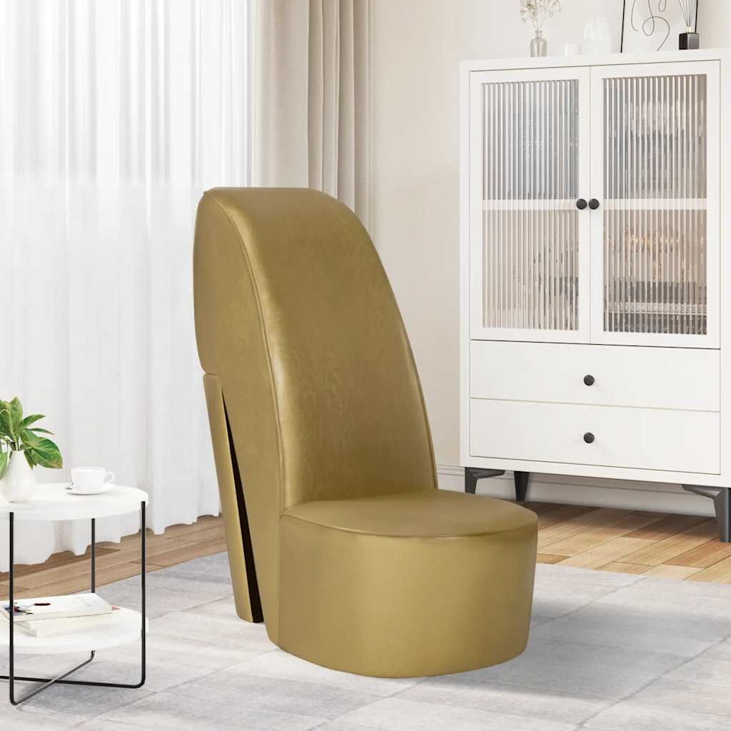 Poltrona a Forma di Scarpa con Tacco in Similpelle Oro vidaXL