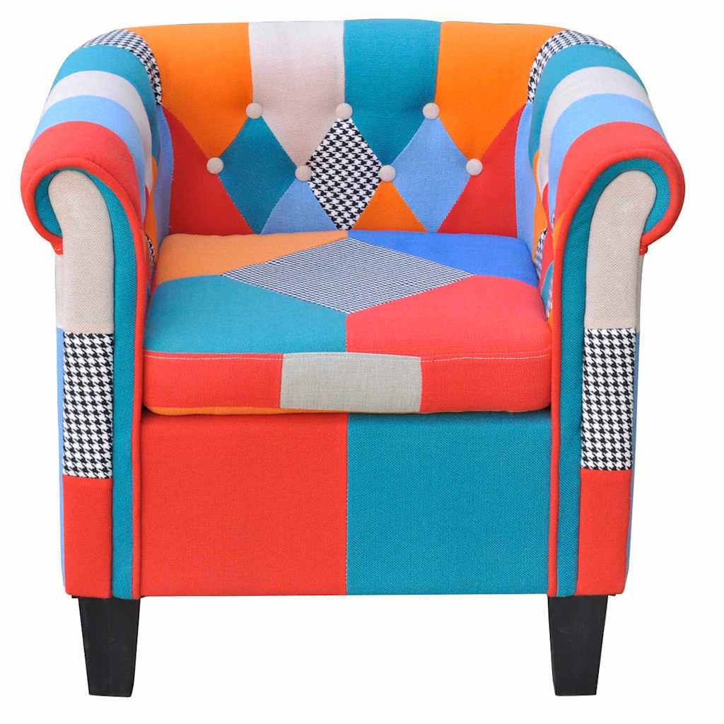 Poltrona con Design Patchwork in Tessuto vidaXL