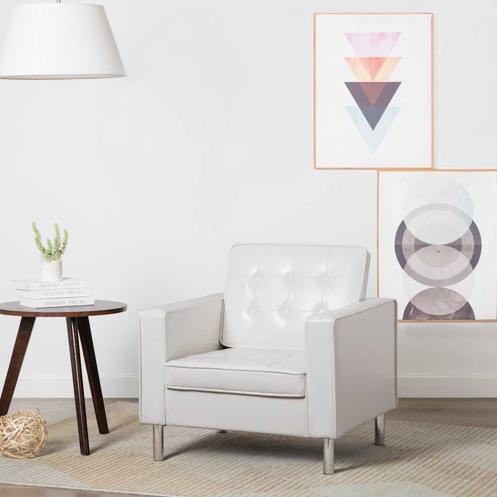Poltrona Bianca 75x70x75 cm Similpelle vidaXL