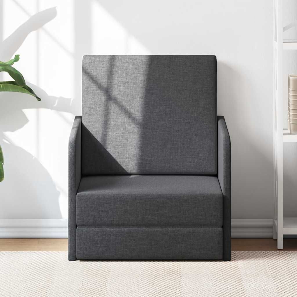 Poltrona Letto Convertibile Grigio Scuro in Tessuto vidaXL