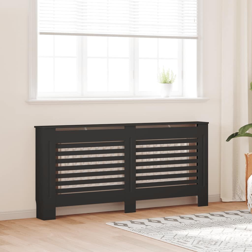 Copertura per Radiatore Nera 172x19x81,5 cm in MDF vidaXL