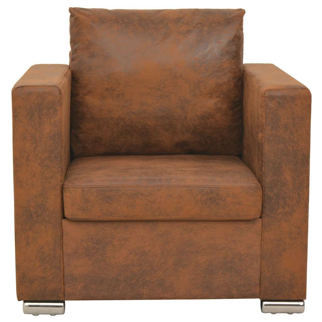 Poltrona Marrone 82x73x82 cm Similpelle Scamosciata vidaXL
