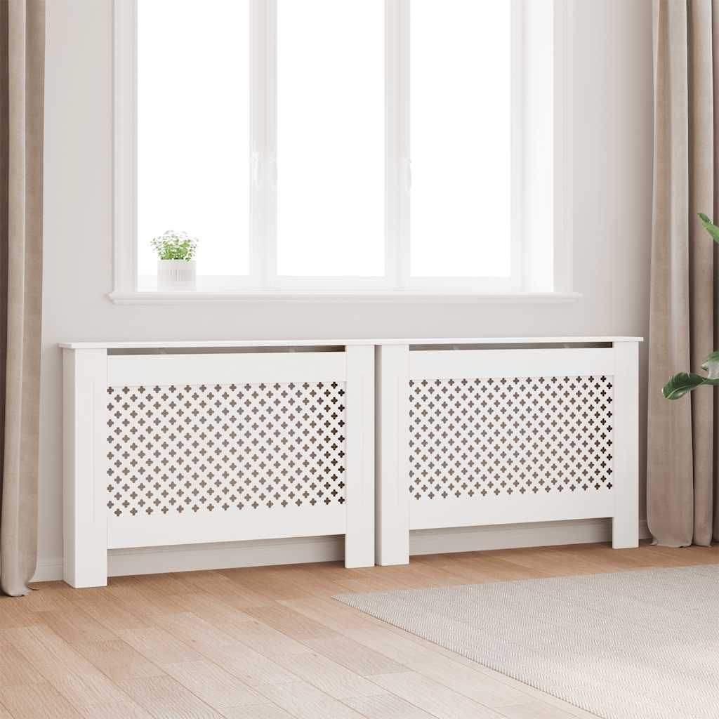 Coperture per Radiatori 2 pz Bianche 112x19x81,5 cm in MDF vidaXL
