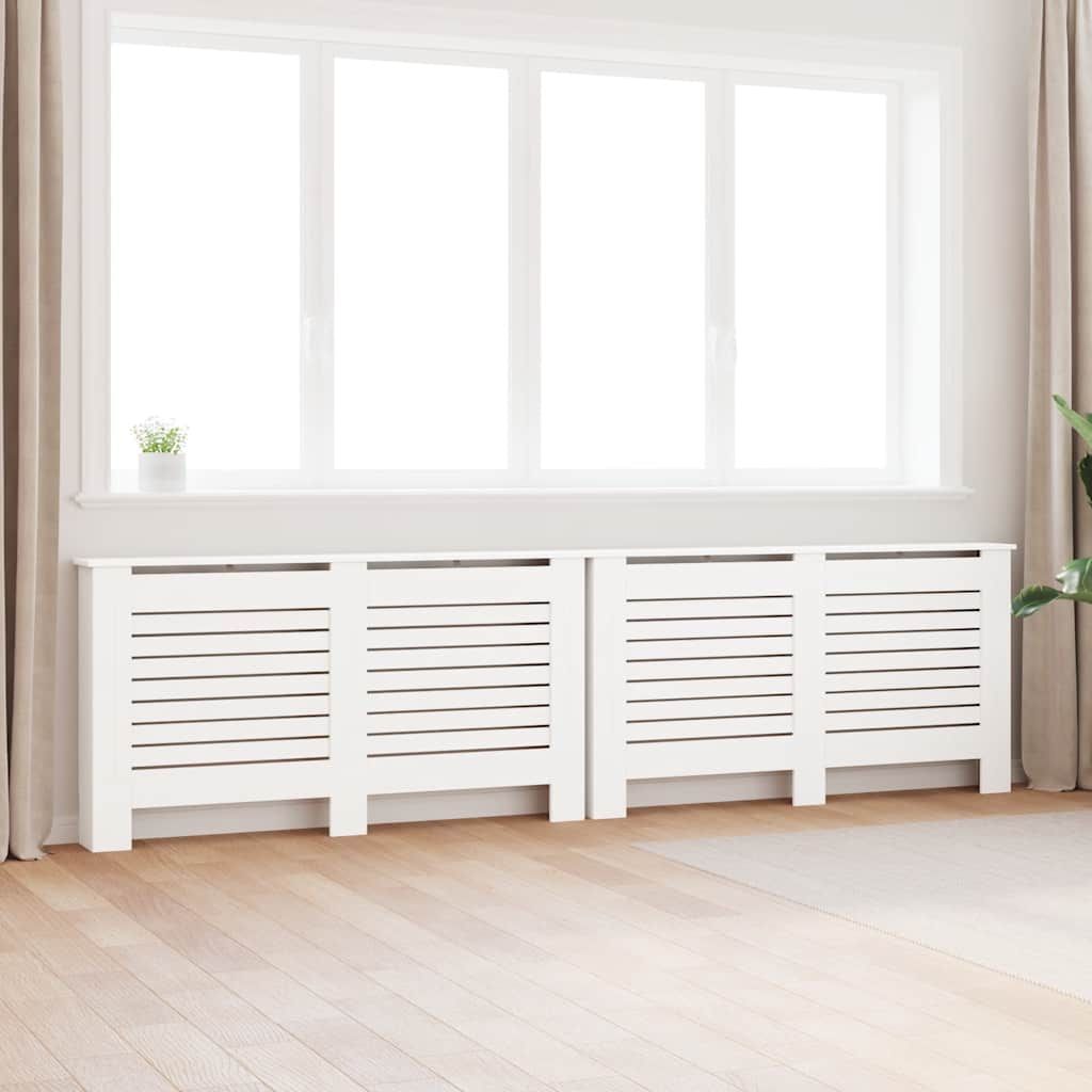 Coperture per Radiatori 2 pz Bianche 152x19x81,5 cm in MDF vidaXL