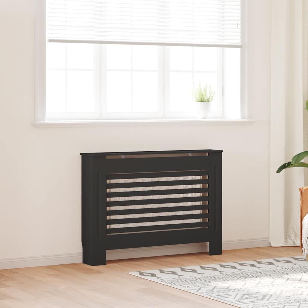 Copertura per Radiatore Nera 112x19x81,5 cm in MDF vidaXL