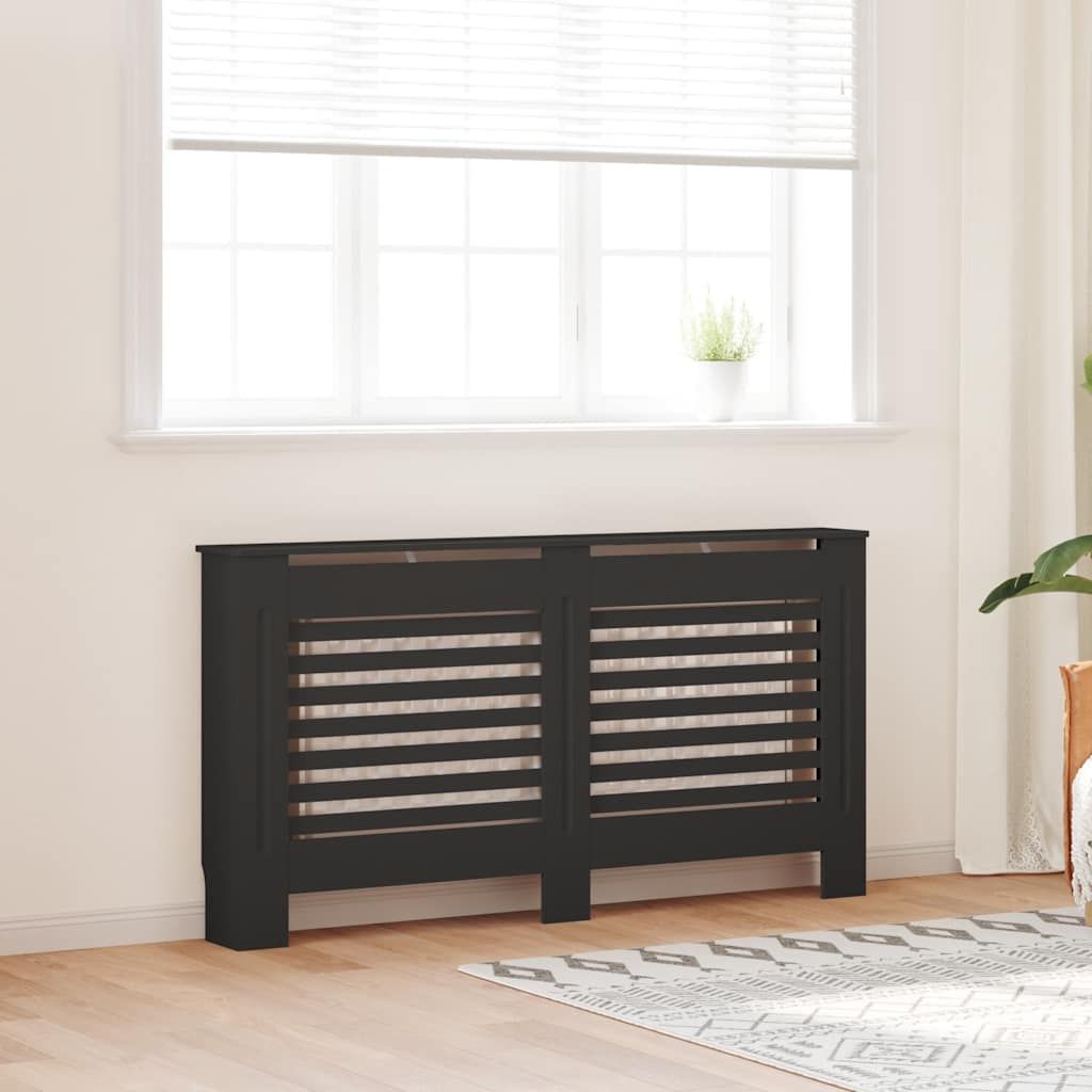 Copertura per Radiatore Nera 152x19x81,5 cm in MDF vidaXL