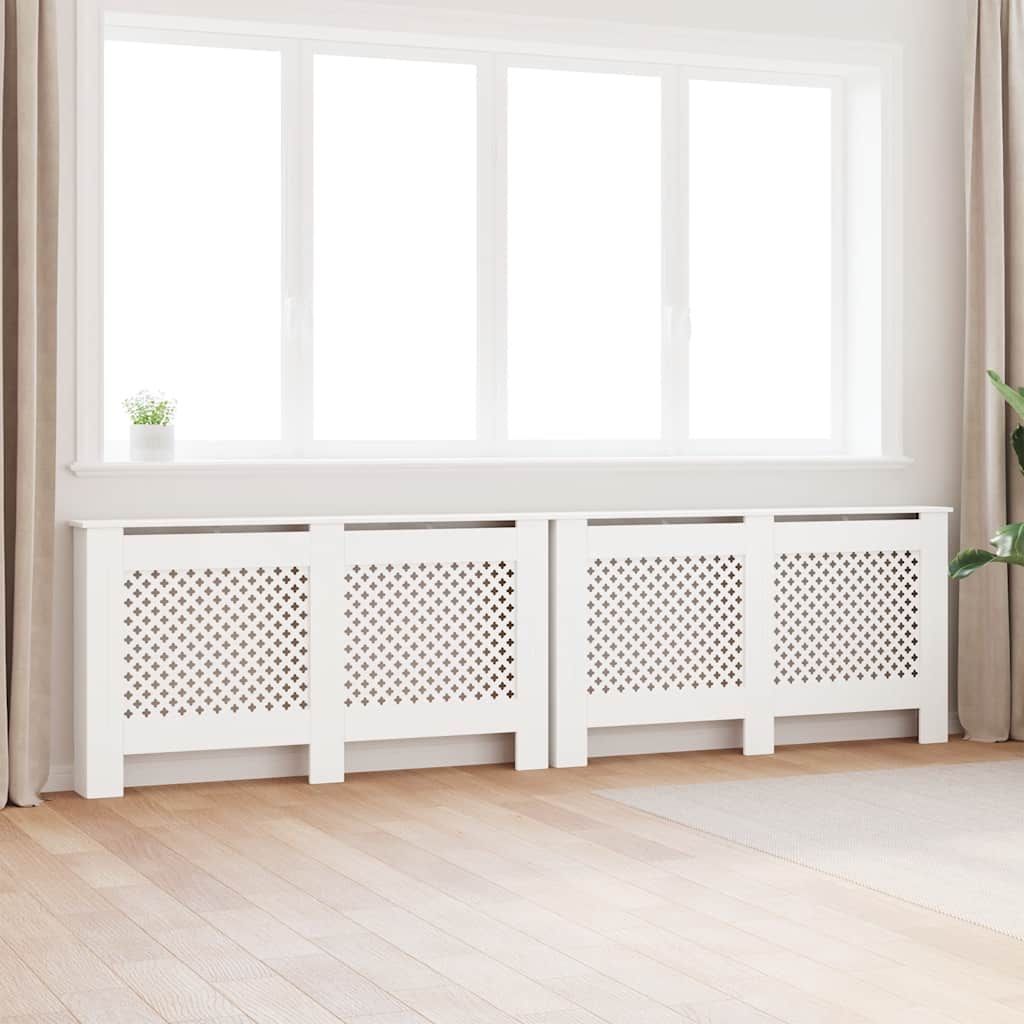 Coperture per Radiatori 2pz Bianche 152x19x81,5 cm in MDF vidaXL